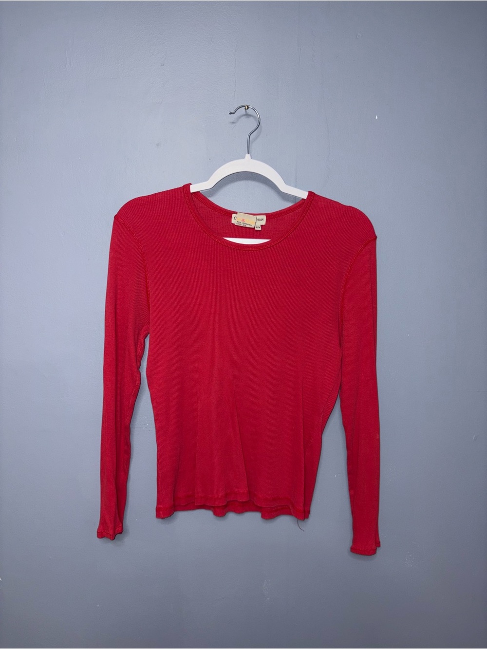 Casual Connection | Red Ribbed Longsleeve | Size Medium